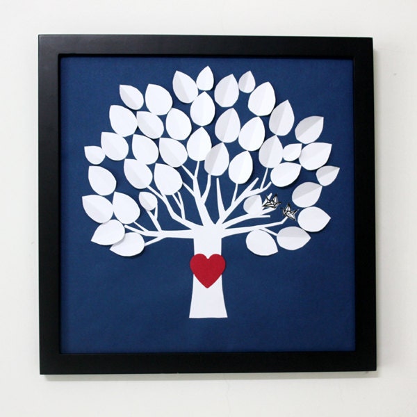 Unique 3D Tree Wedding Guest Book Alternative for 40-60 Guests Including Frame Weddings Guestbook for Baby Shower, Anniversary Gift