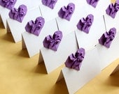 Set of 100 Standing White Wedding Place Cards, Escort Cards Origami Paper 3D Heart Tented Escort Cards Paper Seating Cards Table Decoration