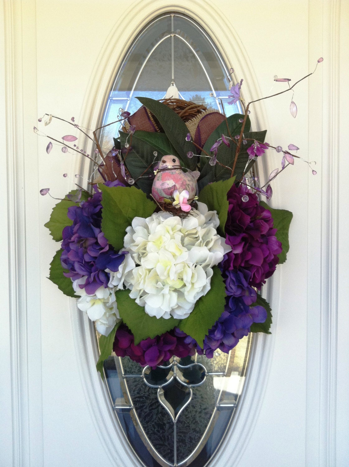 Summer Wreath - Front Door Wreath - Hydrangeas Wreath - Etsy Wreaths - Summer Home Décor - JomarisElegance - Wreath