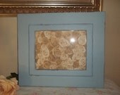 upcycled distressed blue frame rose picture shabby chic cottage wall decor