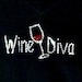 Wine Diva.  High quality rhinestone tee.