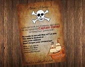 Pirate Invitation Birthday Party Invite Printable DIY Customized Personalized