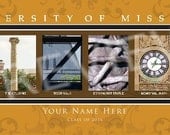 Personalized University of Missouri Framed Letter Art Print - Custom MIZZOU Print - NCAA-CLA