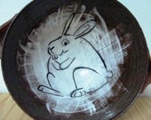 Hare Bowl. Exclusive handmade terracotta bowl with nice handles.Exclusive big ceramic bowl.