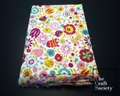 Indian Summer Fabric - Colorful Blooms Japanese Cotton - Retro Spring Flowers - Fat Quarter