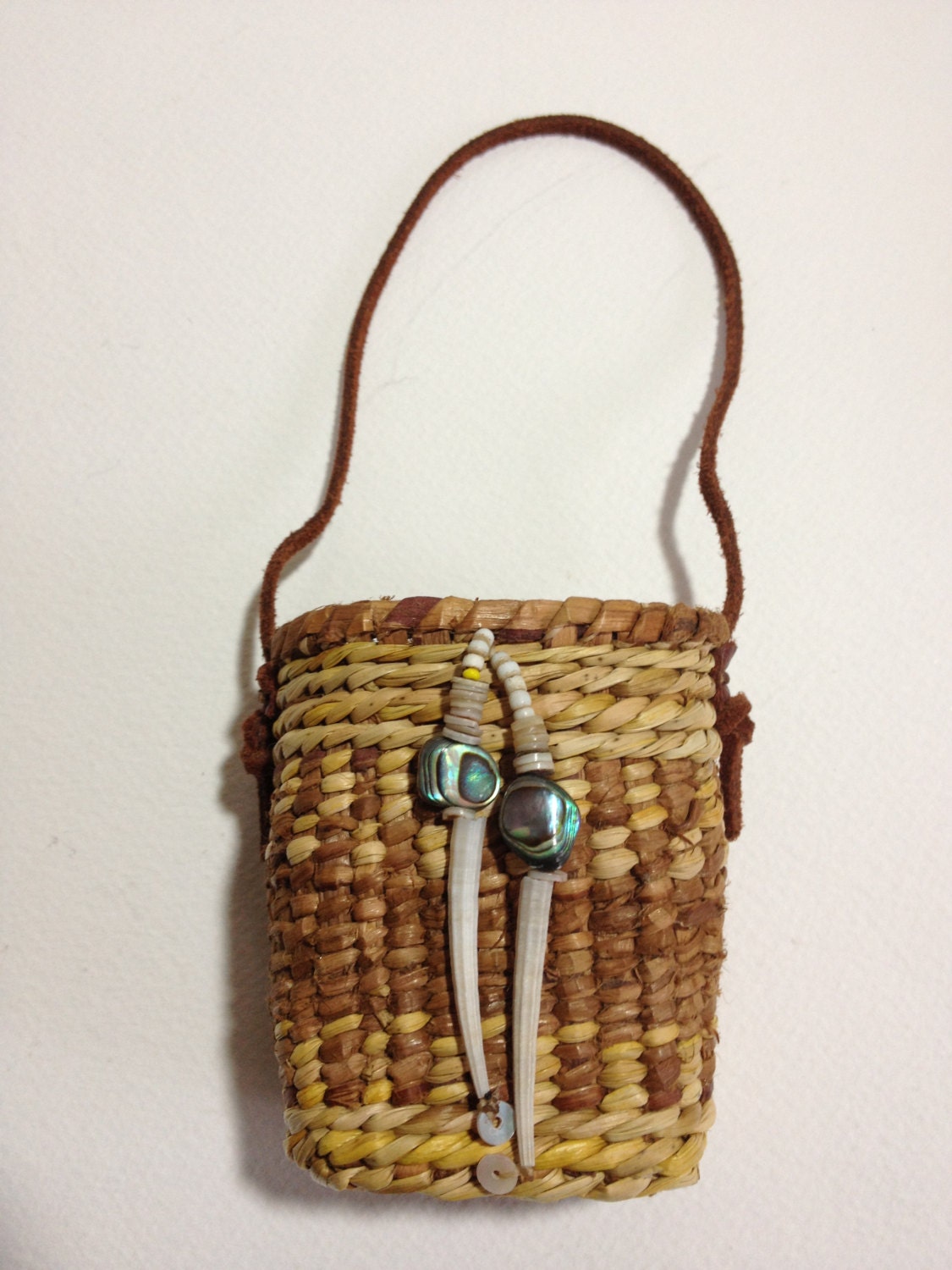Miniature, Handwoven Basket, Primitive, Cedar Bark, OOAK, Home Decor, House Warming Gift