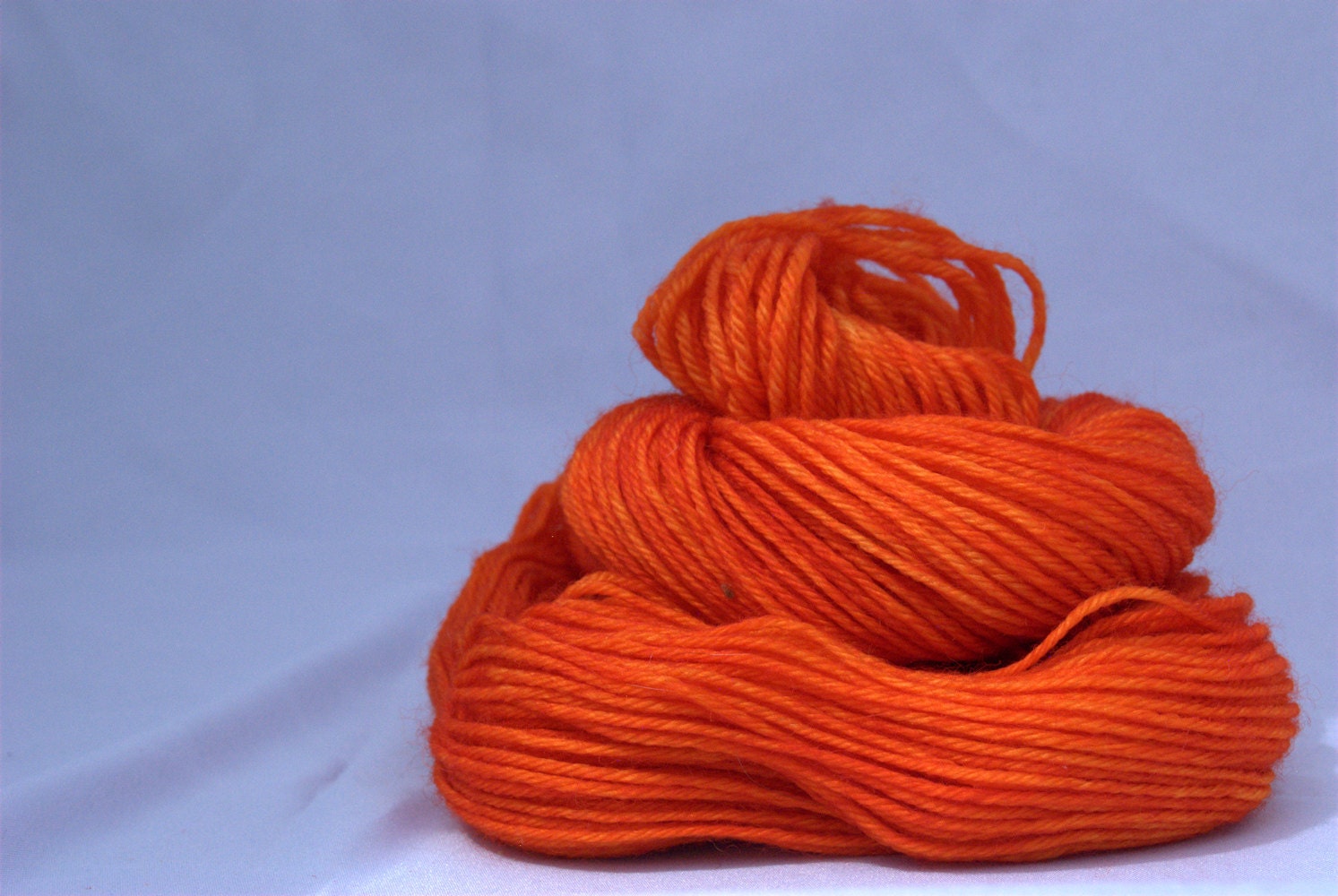 Fiery Orange DK Weight Hand Dyed Yarn