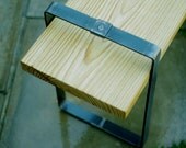 Modern Yellow Pine Bench With Steel Legs. Handmade.
