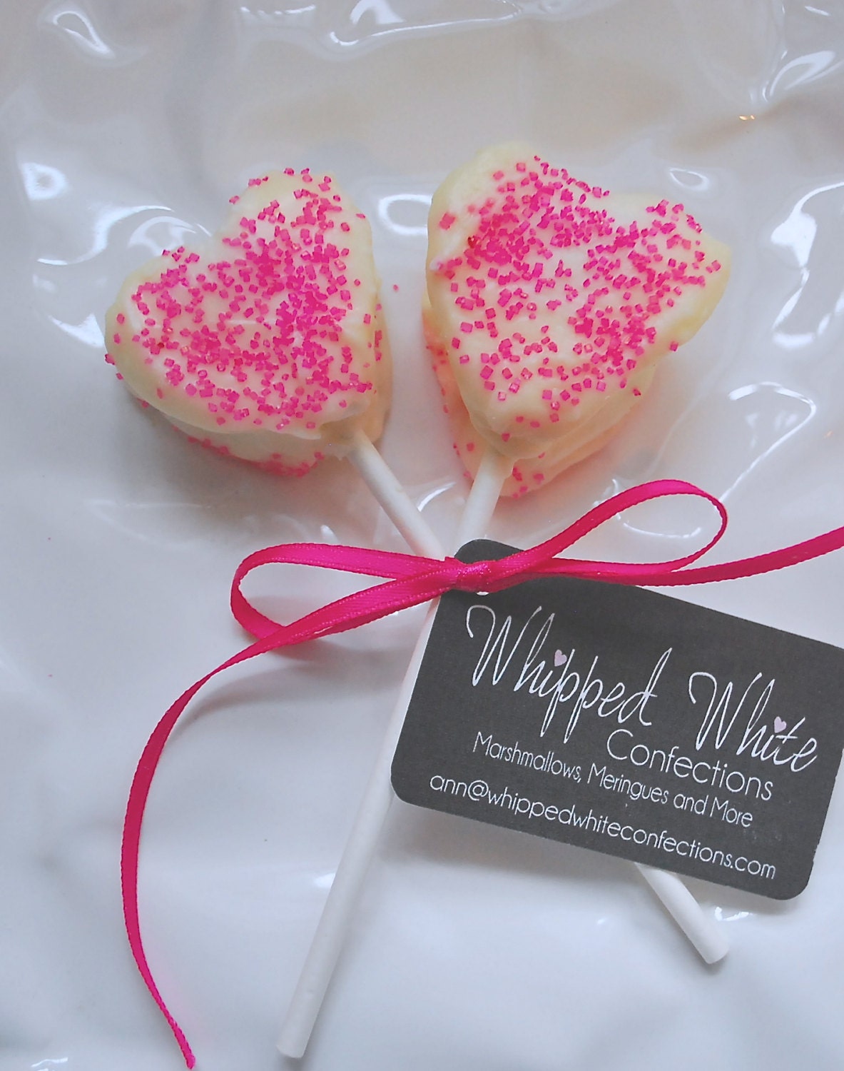 White Chocolate Dipped Marshmallow Pops - 1/2 Dozen