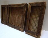 Succulent vertical picture planter box, stained cedar, wood planter box