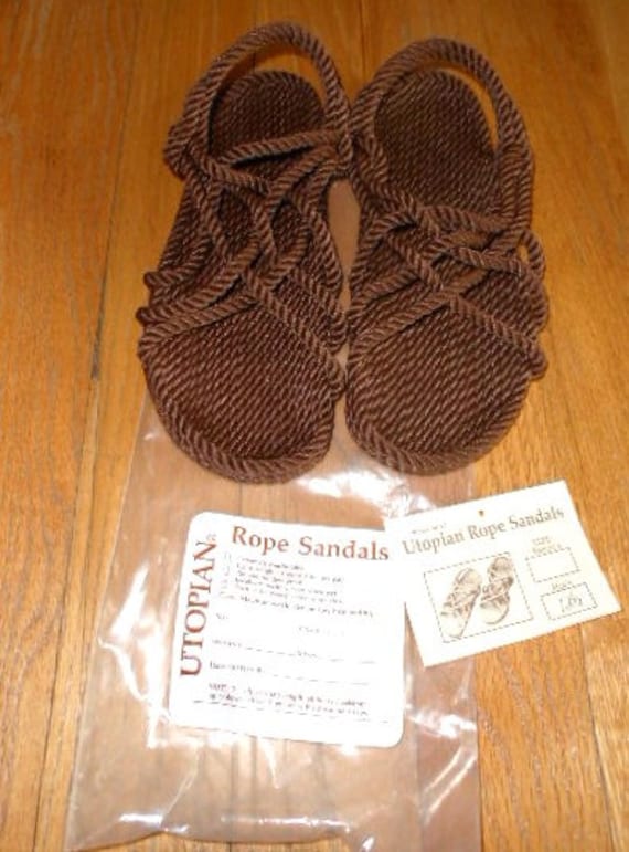 Handmade Utopian Rope Sandals Size 7 brown womans by ALL2UNIQUE