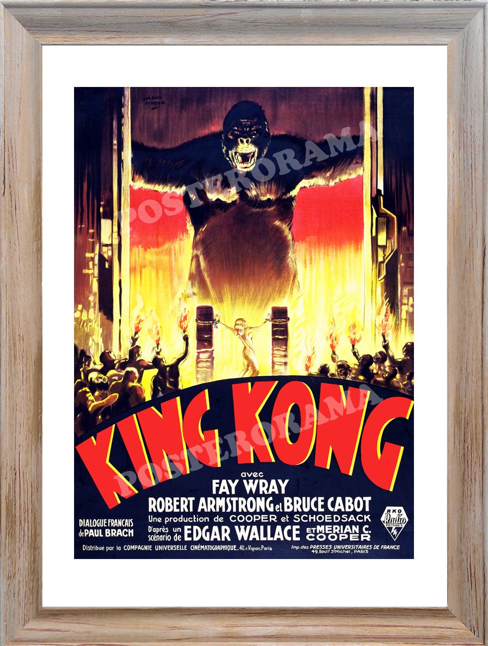 King Kong 1933 French POSTER 18 x 25 large Movie print Gorilla