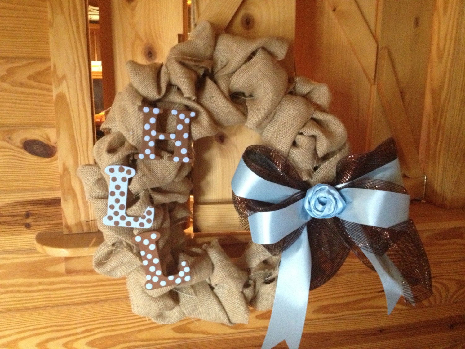Blue and brown baby wreath