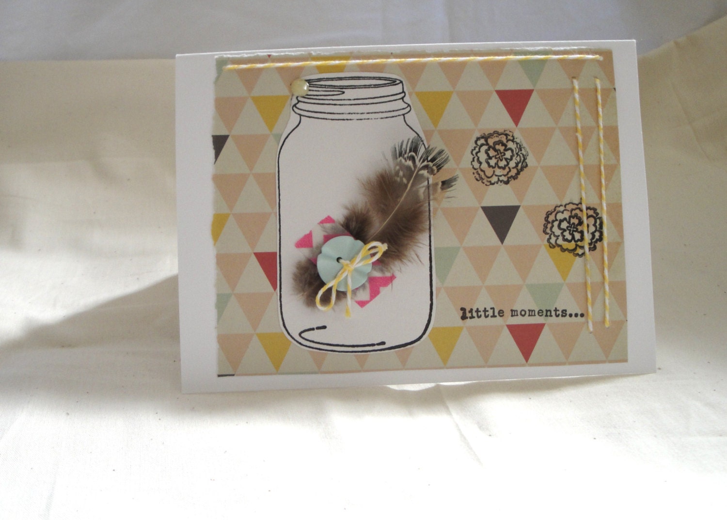 Little Moments Any Occasion Card-blank inside, thinking of you, i love you, just because, shabby chic, scrapbooking, best friends