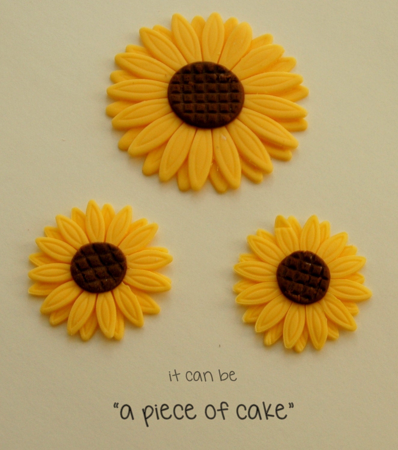 edible sunflower flower cupcake toppers fondant custom handmade