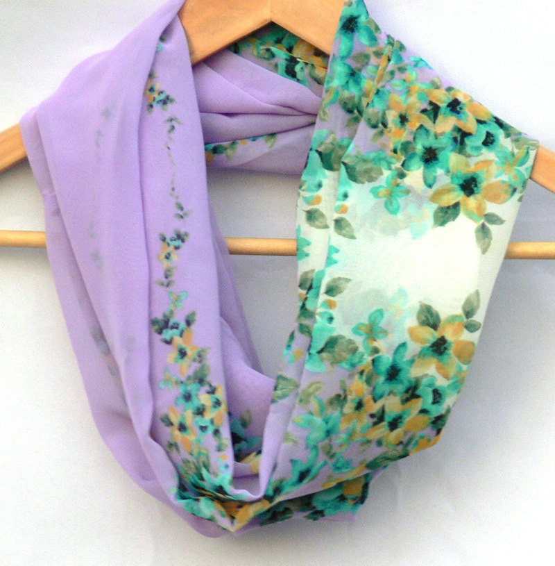 Floral Infinity Scarf. Multicolor Circle Scarf. Loop Scarf. Women Accessories