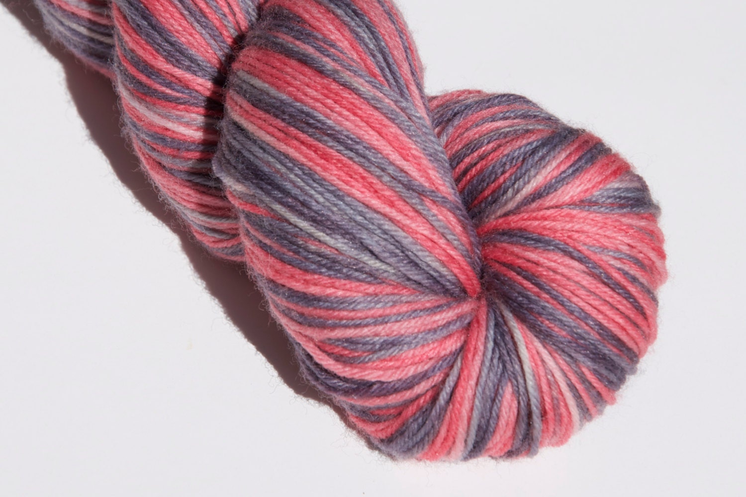 Unique hand painted sock yarn, merino wool and nylon, 462 yards, 100g, Dusk