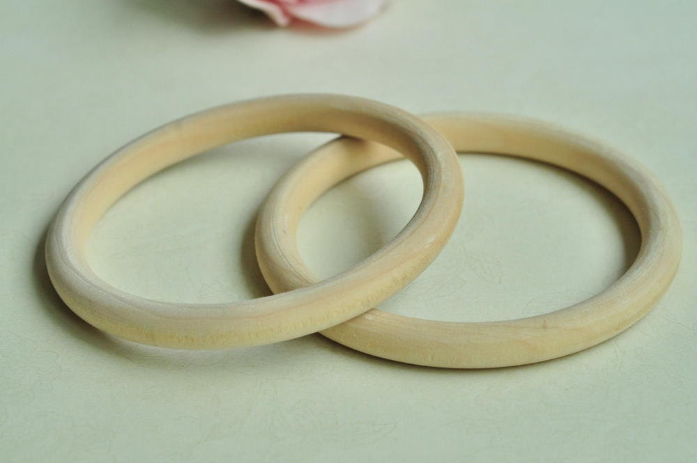 3pcs Wood Bracelet Unfinished Natural Wood Bracelet - No Varnish & No Lacquer 63mm MT235