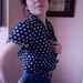 Button down shirt, polka dot, dark blue, S/M