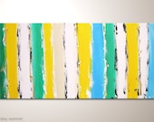 Unique modern art painting: "enjoy summer" - abstract artwork -contemporary wall decoration - acrylics - design - office- home-decor