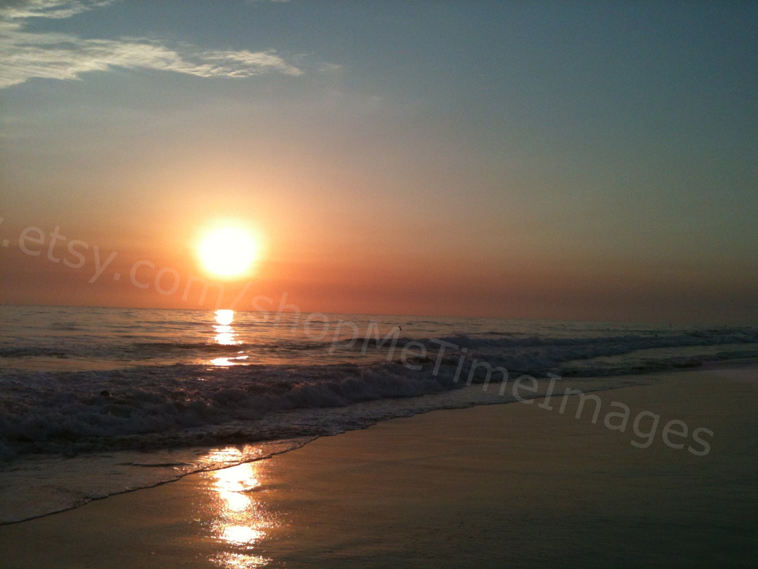 Pacific Sunset California - Fine Art  Print  8x10   - Nature Photography, ocean, orange sunset beach, wall, kitchen, bathroom, home decor