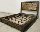 Rustic Platform Bed & Headboard - Queen
