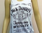 Dq93 Unisex Jack Daniel's Tennessee Whiskey Old Time No.7 Jack Daniels T-Shirt Women Men shirt Tank Top Teen Rock  White Size S  M  L  XL