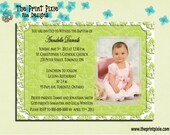 Baptism/Christening Invitations, DIY, PRINTABLE, customized for you, modern and fun, Lemon Lime Design Event Stationery by The Print Pixie.