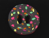 Multi Colored Confetti Design Polymer Clay Button