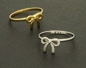 NEW Knot Ribbon Ring / Silver, Gold / Adjustable Ring / R037