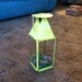 Vintage Hanging Painted Metal Lantern/ Candle Holder