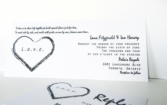 Printable - Black & White invitation set