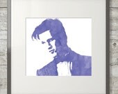11th Doctor Who Matt Smith Watercolor Stencil Style 8x10  Printable Portrait Poster