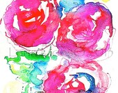 Giclee Print from Original Watercolor Abstract Floral Illustration by Lana Moes