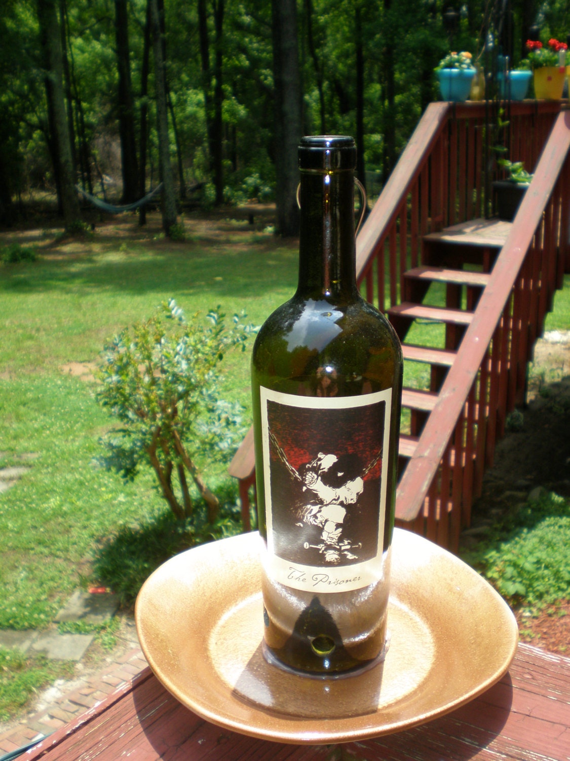 Wine Bottle Bird Feeder