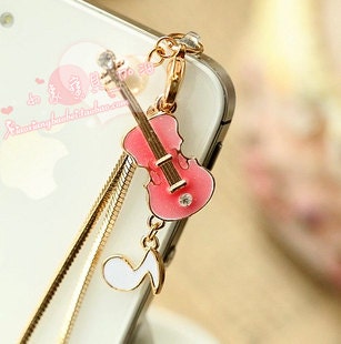 Galaxy s4 s3 guitar pearl phone charm iphone earplug tassels dust plug  headphone jack charm headphone plug earcap earplug iphone charm