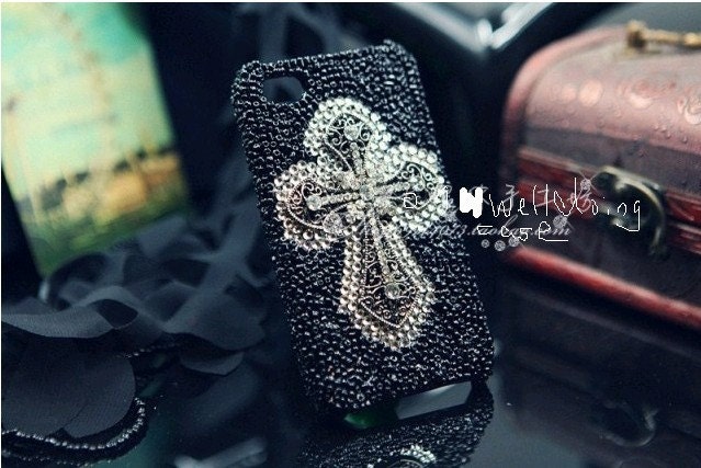 Cross iPhone Cases rainstone Crystals black beads iPhone 5 Cases, Studded iPhone 4 brass skull skeleton Cases, Galaxy s3/s4 iPhone 4S Case