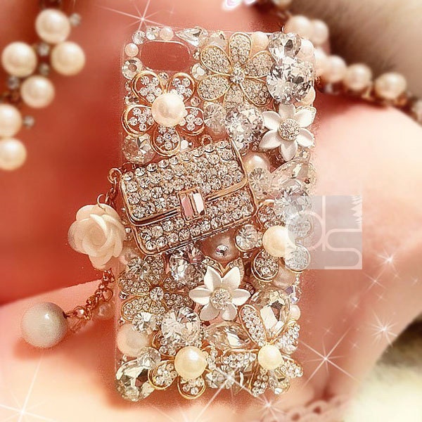 Apple iPod Touch iTouch 4G 4th Generation 4 G / 5 5th Gen 5G Case: Bling Gold Rhinestone Clear Crystal Hard Skin Case Back Cover (HB)