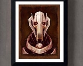 Fine Art Print: - "Vintage General Grievous portrait from Star Wars" - 8" x 10" Giclee print, Star Wars Fan art, Nerd Gift, Geekery