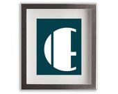 E Abstract Letter Art Print - 8x10, letter, font, nursery art, typography, modern art, home decor, initials, monogram, wedding gift