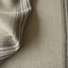 Organic LINEN upholstery fabric - natural with black stripes - eco-friendly, superior quality, HEAVY WEIGHT