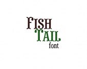 INSTANT DOWNLOAD Fish Tail Machine Embroidery Font Set Includes 3 Sizes