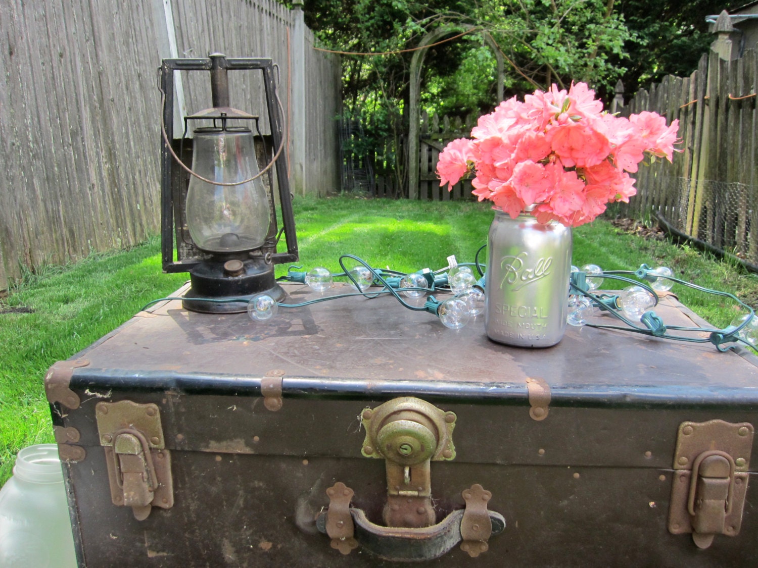 Metallic Ball Jar Vase
