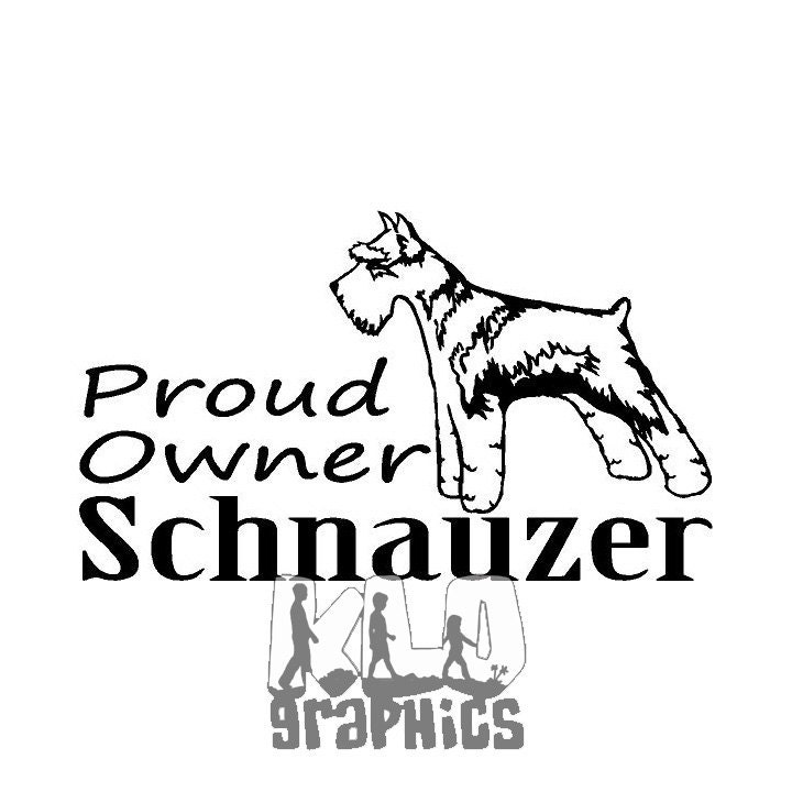 Proud Owner SCHNAUZER vinyl decal / sticker for your PC Mac Car or Truck