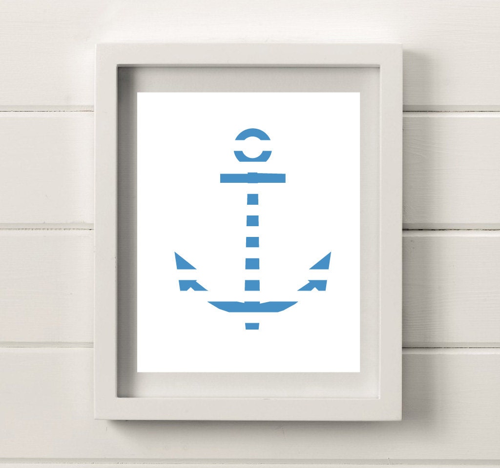 Anchor 8x10 digital print (stripey blue)