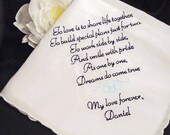 Personalized Groom to Bride Handkerchief, Wedding Day Keepsake - Thread Born Memories