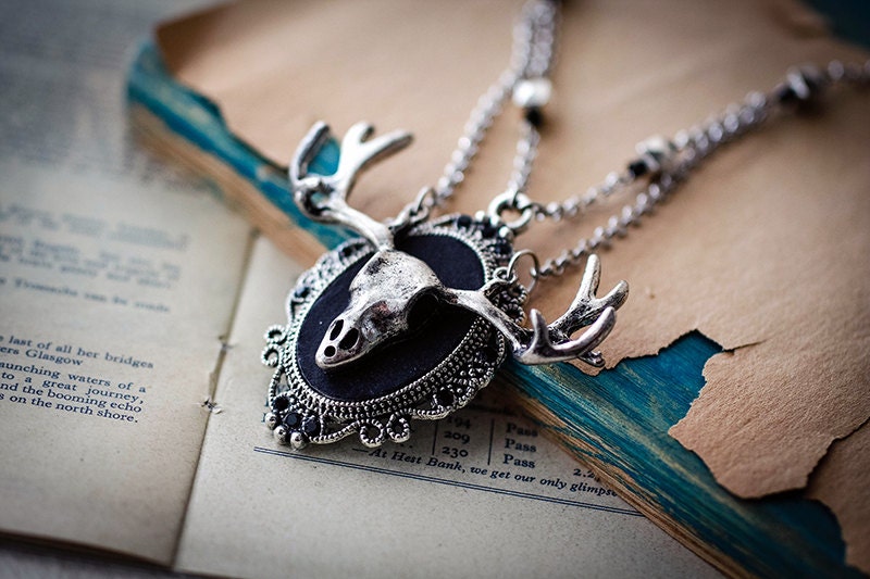 Woodland Deer skull necklace