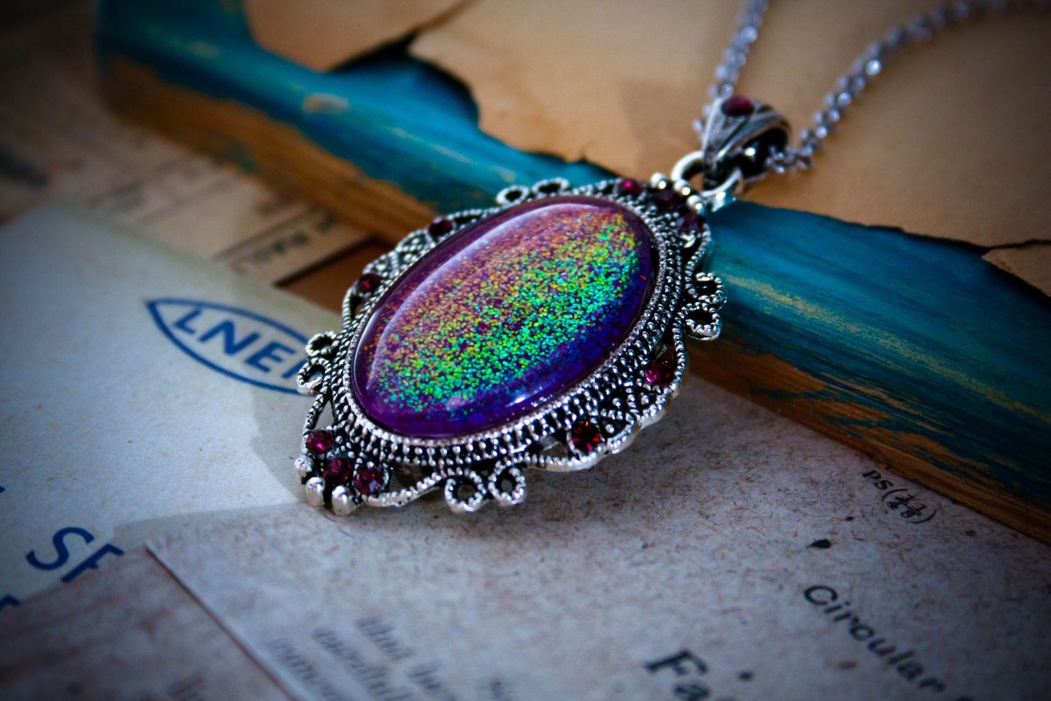 SILVERMOON  - World of Warcraft inspired multicolor rainbow pendant