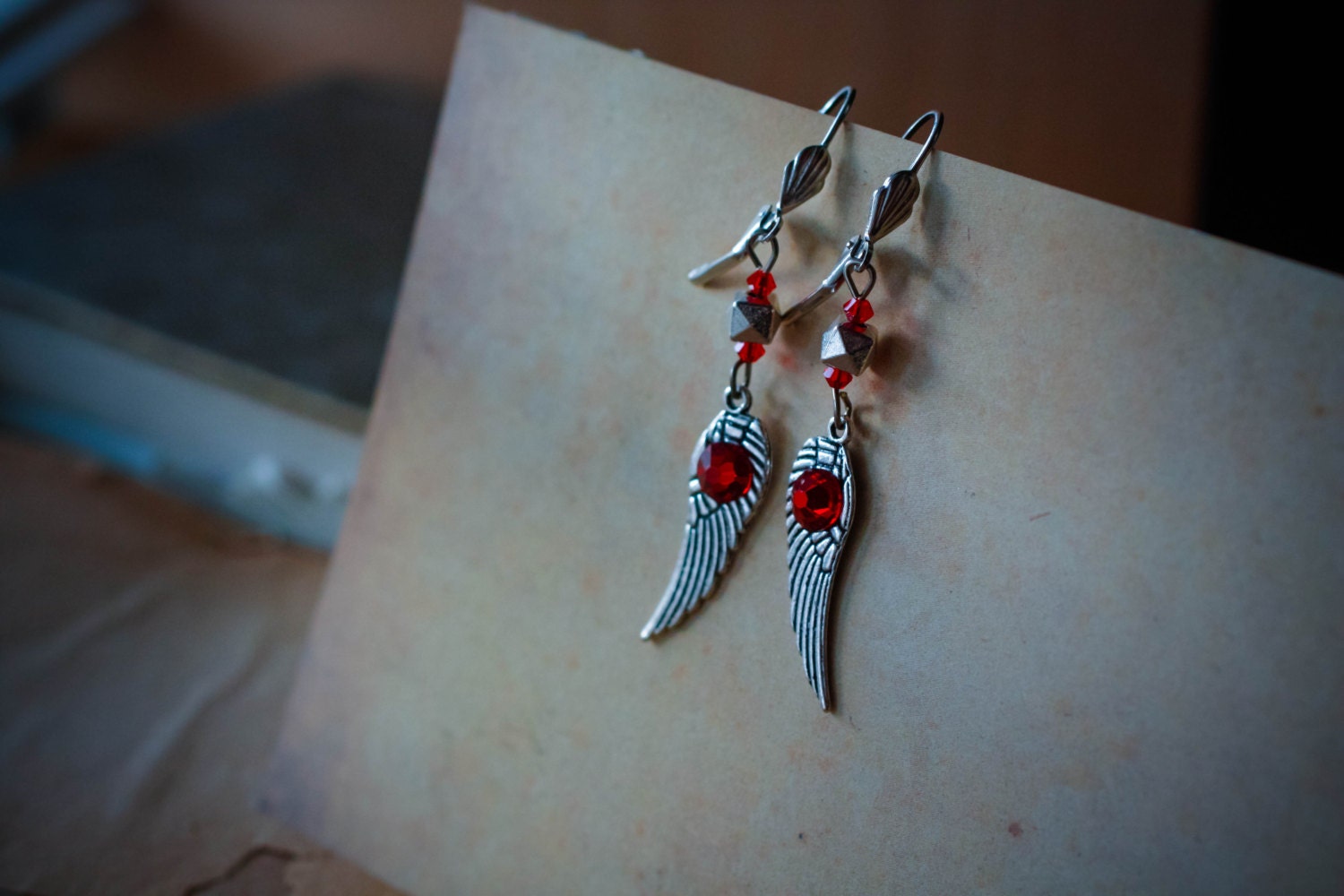 Wings with multicolor swarovski earrings