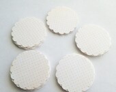46 Orange Polka Dot Scalloped Circles Punch Tags, Gift Tags, Cupcake Toppers, Scrapbooking, Embellishments, Wedding Supplies